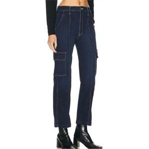 Mother The Rambler Cargo Jeans Size 27 Dark Blue High Rise Ankle Off Limits